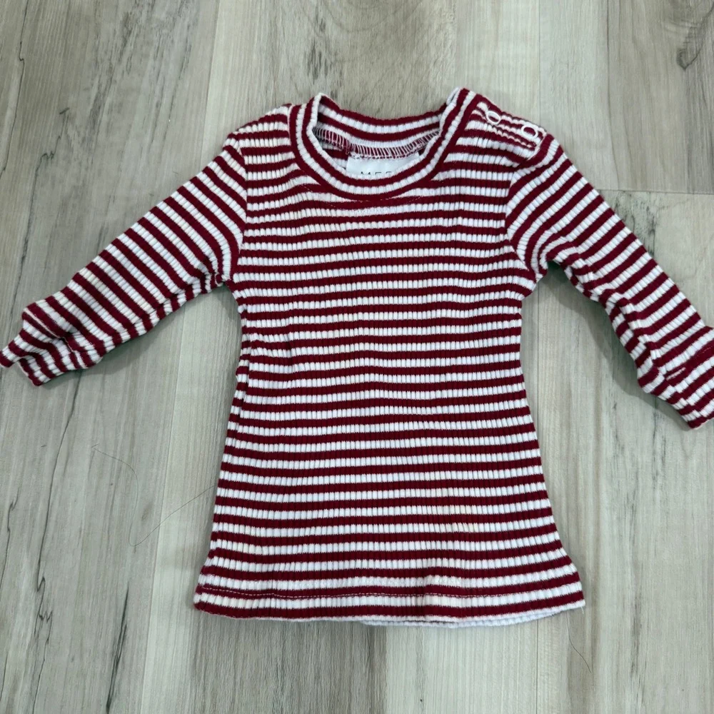 Mebie Baby Red and White Striped Set Size 0-3 months